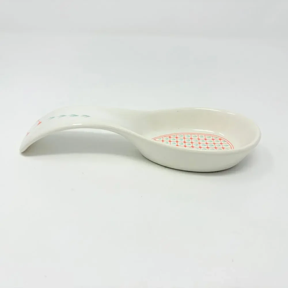 Vtg 80s Himark Peaches N Cream Cow Canister Utensils Trivet NOS Cottagecore